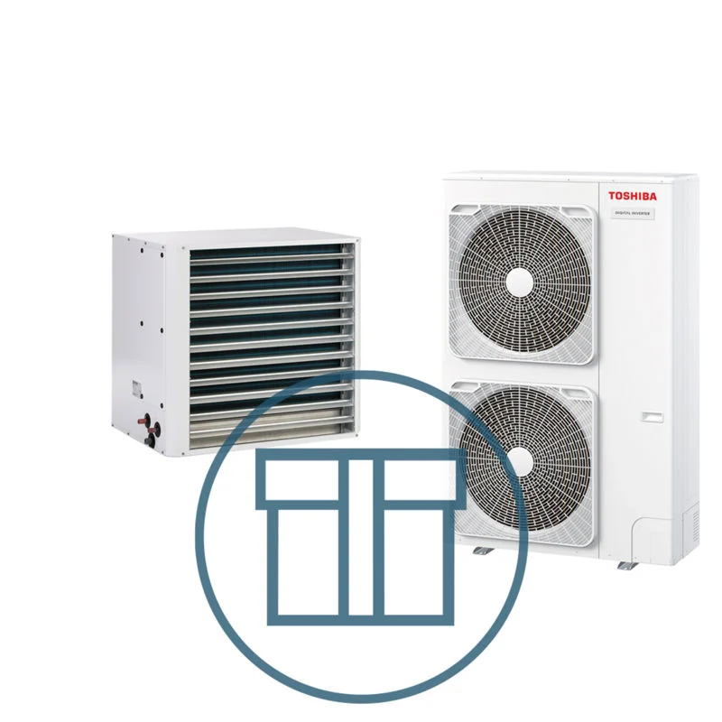 Toshiba Digital Inverter 1601 — Aerotemper m/ Viftestyring kommersiell varmepumpe